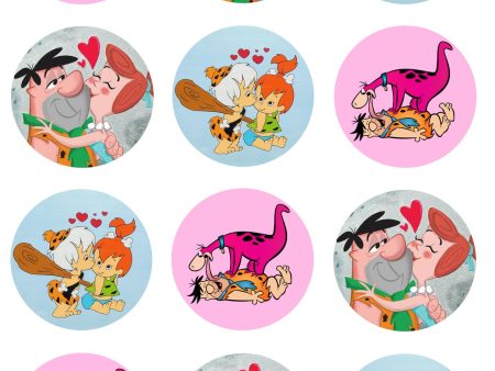 The Flintstones Fred Wilma Pebbles Bam Bam Dino Edible Cupcake Topper Images ABPID28059 For Sale