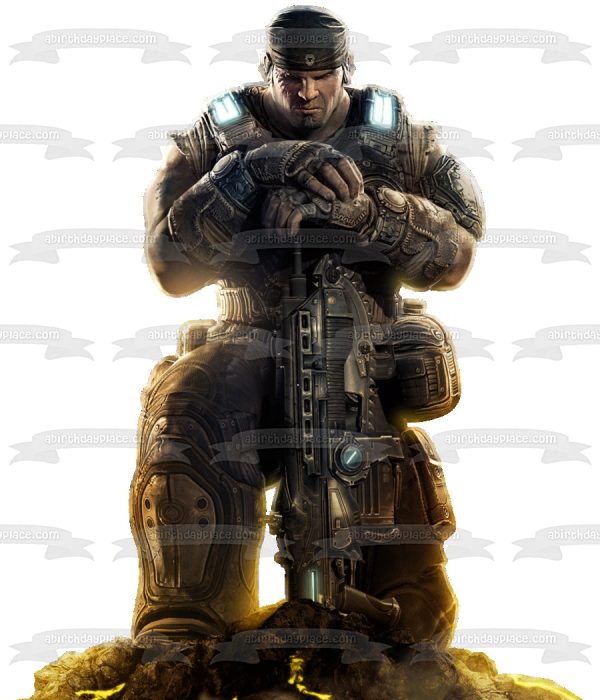 Gears of War Marcus Fenix FPS Shooter SciFi Gaming Edible Cake Topper Image ABPID52644 Discount