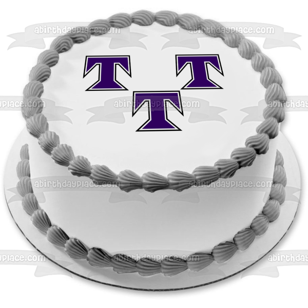 Trinity Christian School Lions Purple T Logos Edible Cake Topper Image ABPID11419 Hot on Sale