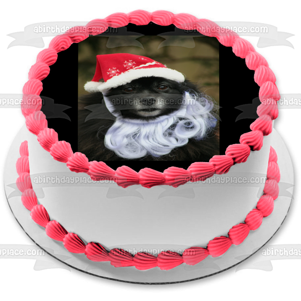 Santa Dog Edible Cake Topper Image ABPID50459 on Sale