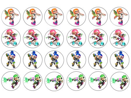 Splatoon Inklings Characters 24 Count Cupcakes Edible Cupcake Topper Images ABPID50409 Discount