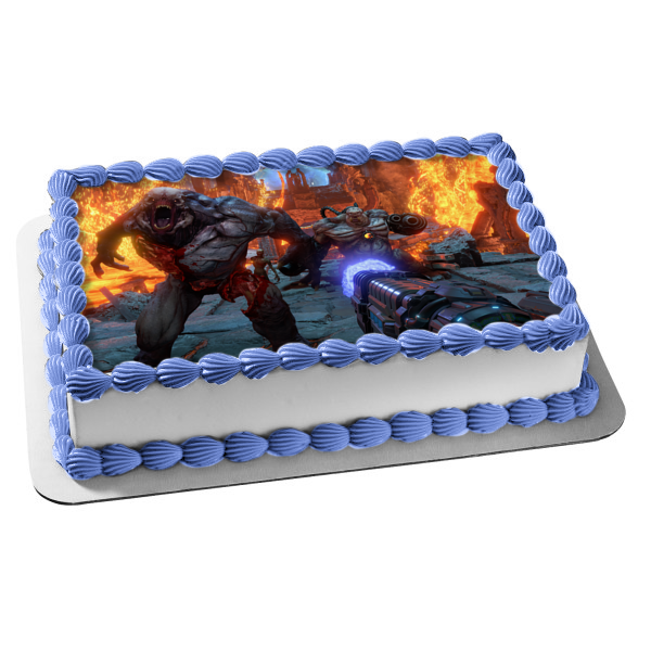 Doom Eternal SciFi Shooter FPS Gaming Monsters Edible Cake Topper Image ABPID52647 For Sale