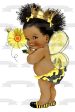 Queen Bee Princess Afro Puff African American Baby Girl Baby Shower Edible Cake Topper Image ABPID50368 Supply