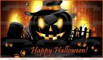 Happy Halloween Scary Jack-O-Lanterns Graveyard Scene Background Edible Cake Topper Image ABPID52678 Hot on Sale