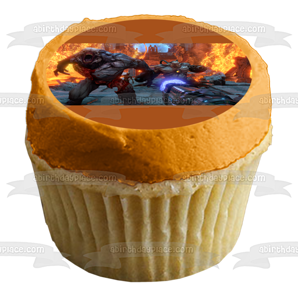 Doom Eternal SciFi Shooter FPS Gaming Monsters Edible Cake Topper Image ABPID52647 For Sale