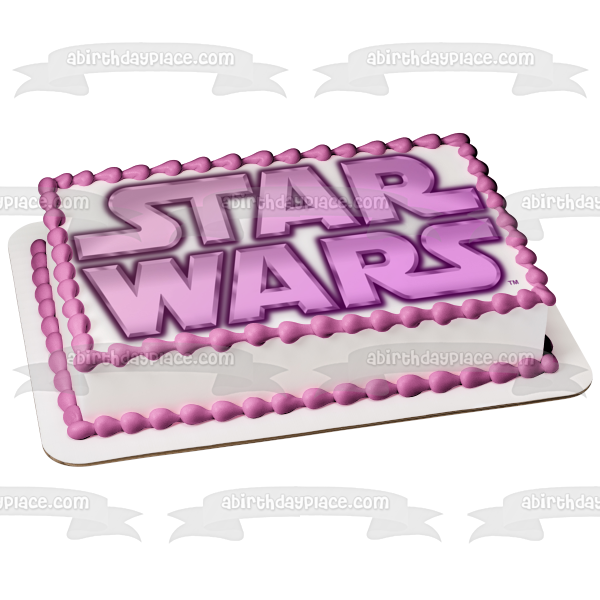 Star Wars Logo Pink Metallic Edible Cake Topper Image ABPID51041 Online Hot Sale