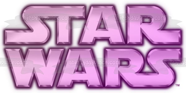 Star Wars Logo Pink Metallic Edible Cake Topper Image ABPID51041 Online Hot Sale