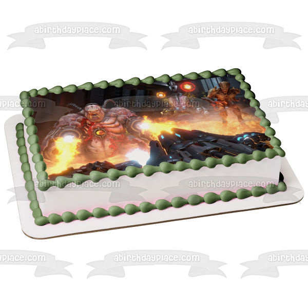 Doom Eternal Monster SciFi Gaming Shooter FPS Edible Cake Topper Image ABPID52646 Discount