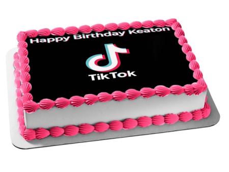 TikTok Logo Black Tik Tok Edible Cake Topper Image ABPID50776 Online