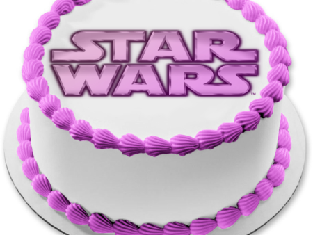 Star Wars Logo Pink Metallic Edible Cake Topper Image ABPID51041 Online Hot Sale