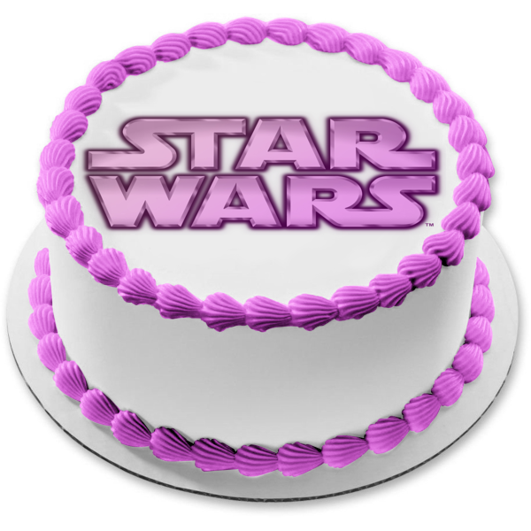 Star Wars Logo Pink Metallic Edible Cake Topper Image ABPID51041 Online Hot Sale