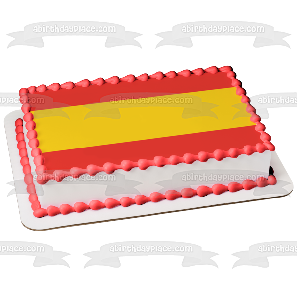 Flag of Spain Red Yellow Stripes Edible Cake Topper Image ABPID13538 Online Hot Sale