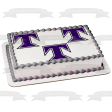 Trinity Christian School Lions Purple T Logos Edible Cake Topper Image ABPID11419 Hot on Sale