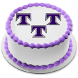 Trinity Christian School Lions Purple T Logos Edible Cake Topper Image ABPID11419 Hot on Sale