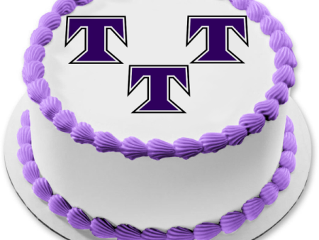 Trinity Christian School Lions Purple T Logos Edible Cake Topper Image ABPID11419 Hot on Sale