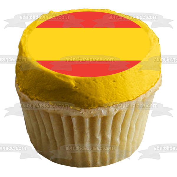 Flag of Spain Red Yellow Stripes Edible Cake Topper Image ABPID13538 Online Hot Sale