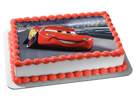 Cars Lightening McQueen on a Race Track Edible Cake Topper Image ABPID07020 Fashion