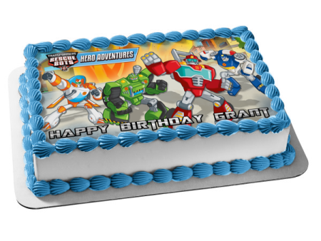 Transformers Rescue Bots Hero Adventures Heatwave Boulder Blades Optimus Prime Edible Cake Topper Image ABPID15002 Online