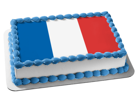 Flag of France Blue White Red French Tricolour Edible Cake Topper Image ABPID13217 Online Hot Sale