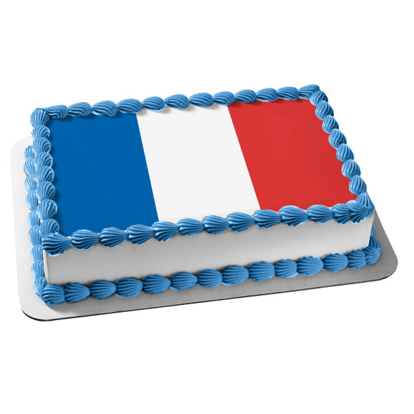 Flag of France Blue White Red French Tricolour Edible Cake Topper Image ABPID13217 Online Hot Sale