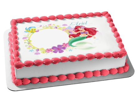 The Little Mermaid Ariel and Flounder Edible Cake Topper Image Frame ABPID06220 For Cheap