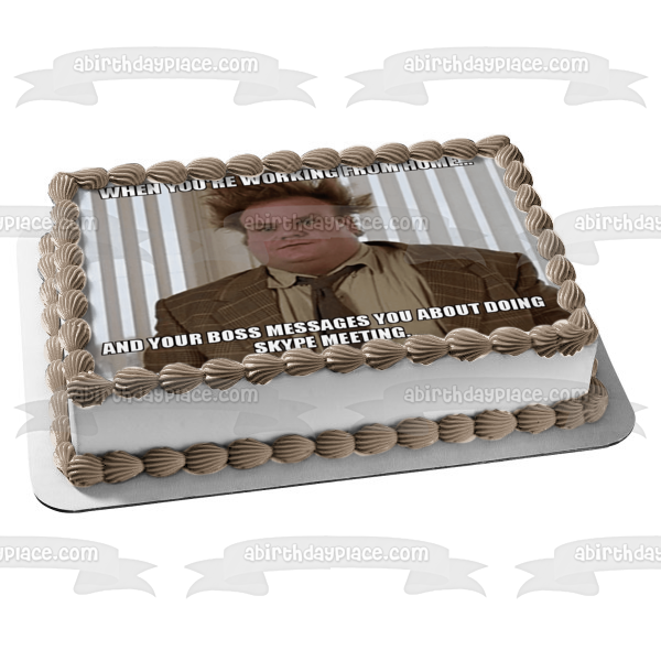 Coronavirus Meme Chris Farley Crazy Hair Working from Home Edible Cake Topper Image ABPID51506 For Discount